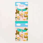 ビーチライフビーチパーティーティキカートゥーンイラストレーション ヨガマット (裏面)