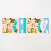 ビーチライフビーチパーティーティキカートゥーンイラストレーション ヨガマット (正面(横))