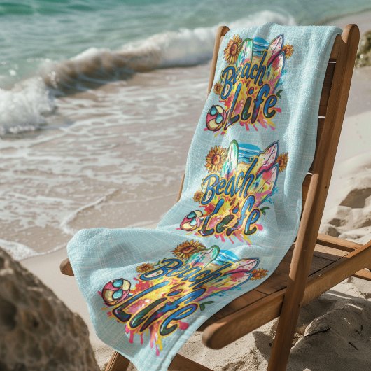 ビーチライフブルー ビーチタオル