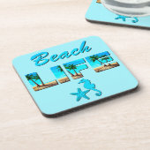 ビーチライフワードアート（砂とヤシの木） コースター (左側)