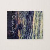 ビーチライフ引用文波浪海サンセットウォーターギフト ジグソーパズル (横)