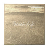 ビーチライフ引用文澄ん海水ゴールデンアート タイル (正面)