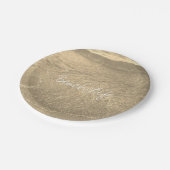 ビーチライフ引用文澄ん海水金ゴールドセピアBBQ ペーパープレート (アングル)