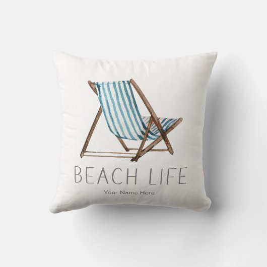 ビーチライフ引用文航海のサマーバケーションチェア クッション (裏面)