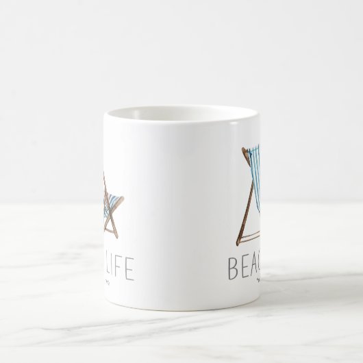 ビーチライフ引用文航海のサマーバケーションチェア コーヒーマグカップ (中央)