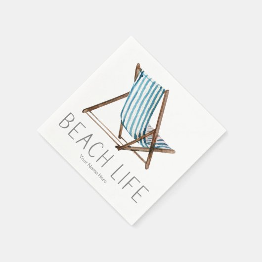 ビーチライフ引用文航海のサマーバケーションチェア スタンダードカクテルナプキン (角)