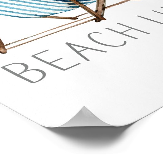 ビーチライフ引用文航海のビーチサマーチェア ポスター (角)