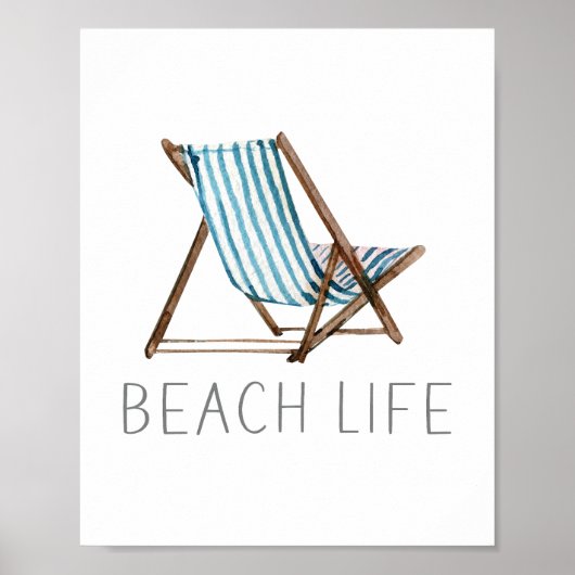 ビーチライフ引用文航海のビーチサマーチェア ポスター (正面)