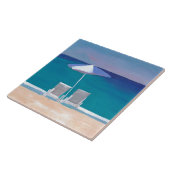 ビーチライフ – サンチェアと傘のビーチ タイル (側面)