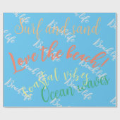 ビーチライフ，スクリプト，海波 ラッピングペーパー (フラット)