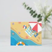 ビーチライフ | 傘の下 ポストカード (スタンド正面)