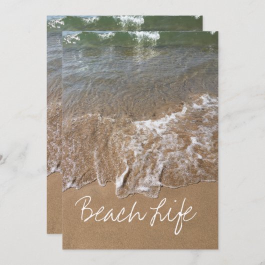 ビーチライフ 名言 波 海 砂浜 水 岸辺 シーズンカード (正面/裏面)
