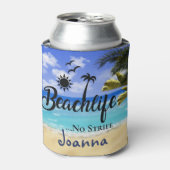ビーチライフNoアファス引用文サマーパームツリーウォーターC 缶クーラー (缶正面)