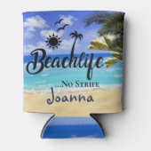 ビーチライフNoアファス引用文サマーパームツリーウォーターC 缶クーラー (正面)