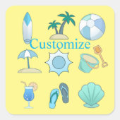 ビーチライフThunder_Cove スクエアシール (正面)