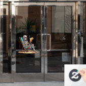 ビーチラウンジスケルトンハロウィーン ウィンドウサイン (オフィスドア)