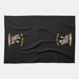 ビーチラウンジスケルトンハロウィーン キッチンタオル