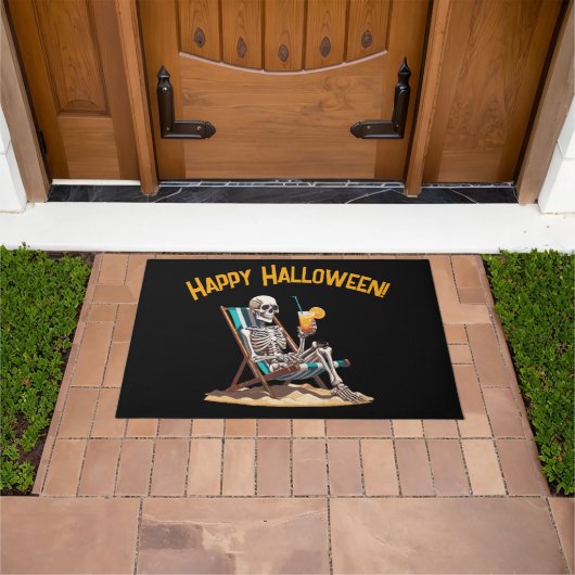 ビーチラウンジスケルトンハロウィーン ドアマット (室外)