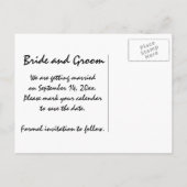 ビーチラウンジチェアウェディングデートを保存 案内ポストカード (裏面)