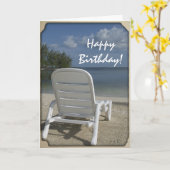 ビーチラウンジハッピーバースデー カード (黄色い花)