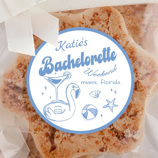 ビーチラストトーストバッチェロレットパーティーステッカー ラウンドシール