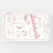 ビーチラストトーストピンクバチェロレッテ週末バナー 横断幕 (横)