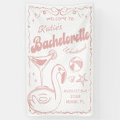 ビーチラストトーストピンクバチェロレッテ週末バナー 横断幕 (縦)