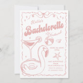 ビーチラストトーストピンクバッチェロレット週末 招待状 (正面)