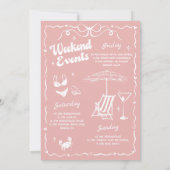 ビーチラストトーストピンクバッチェロレット週末 招待状 (裏面)