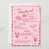 ビーチラストトーストファンキーレッドバチェロレッテ週末 招待状 (裏面)