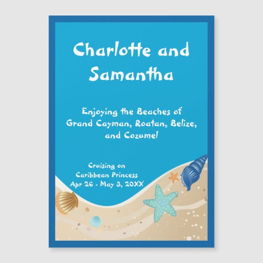 ビーチラバーパーソナライズされたステートルームドアマーカー (正面)