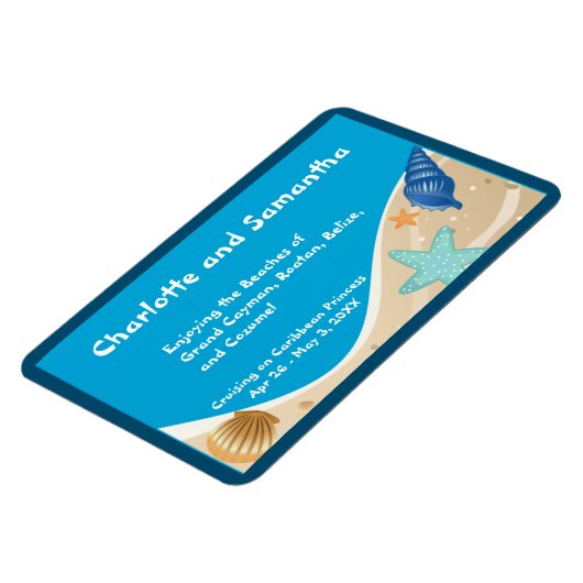 ビーチラバーパーソナライズされたステートルームドアマーカー マグネット (左側)