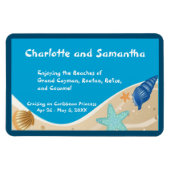 ビーチラバーパーソナライズされたステートルームドアマーカー マグネット (横)