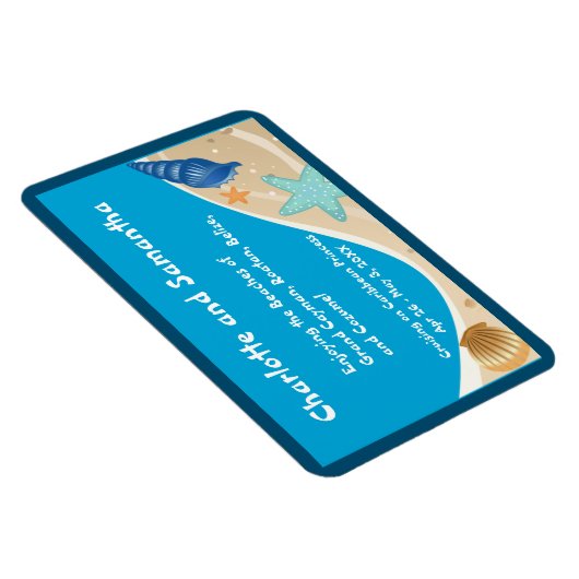 ビーチラバーパーソナライズされたステートルームドアマーカー マグネット (右側)