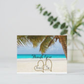 ビーチラブハートブライダルパーム感謝していユーザ ポストカード (スタンド正面)