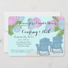 ビーチランタンカップルのシャワー 招待状