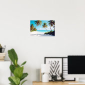 ビーチランドスケープリラックストロピカルアイランドの静謐 ポスター (ホームオフィス)