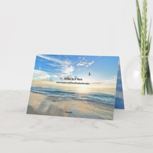 ビーチランドスケープ同情カードと引用文 カード (裏面)