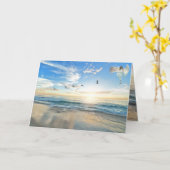ビーチランドスケープ同情カードと引用文 カード (黄色い花)