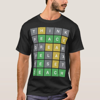 ビーチリセット考えワードルピースドリーリラックスム Tシャツ