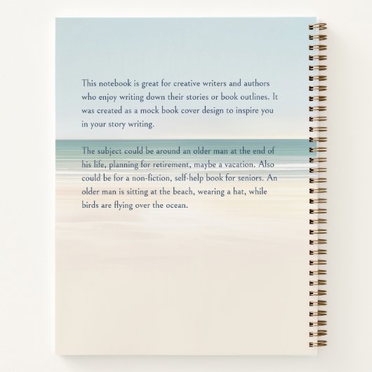 ビーチリタイアブックカバーインスピレーションノート ノートブック (裏面)