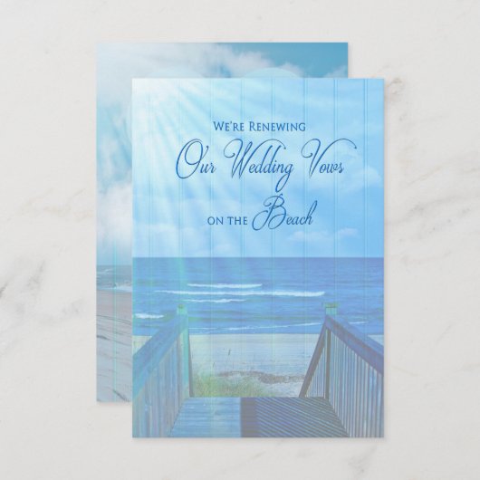 ビーチリニューアル結婚式招待状-海/Sun-ray 招待状 (正面/裏面)