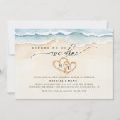 ビーチリハーサルディナーウォーターカラー海 招待状 (正面)