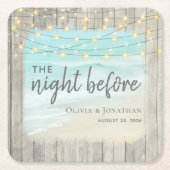 ビーチリハーサル素朴ディナ結婚ー スクエアペーパーコースター (正面)