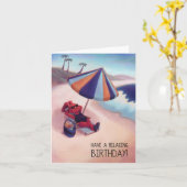 ビーチリラックス誕生日カード カード (黄色い花)