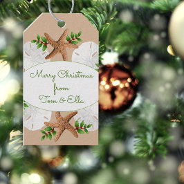 ビーチリースサンドドルクリスマスタイオンギフトラベル ギフトタグ