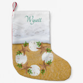 ビーチリースサンドドルダブルサイド スモールクリスマスストッキング (正面)