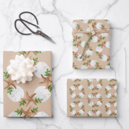 ビーチリースシースターズサンドドルサンドタン ラッピングペーパーシート