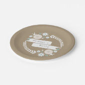 ビーチリース結婚名 ペーパープレート (アングル)