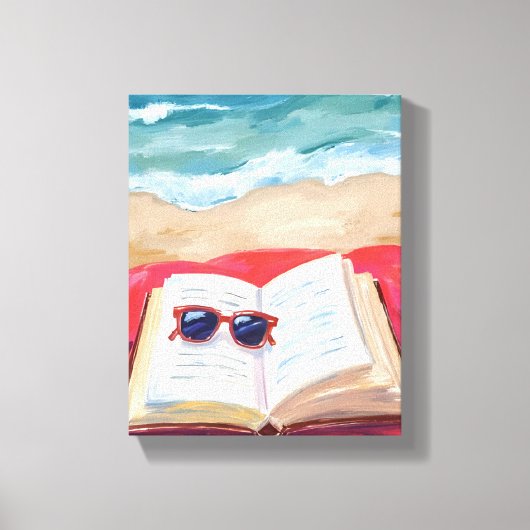 ビーチリード｜海の波の水彩画 キャンバスプリント (正面)